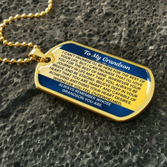 Dog Tag for Grandson – Inspirational Jewelry Gift with Heartfelt Message