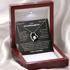 Graceful Necklace for Granddaughter, Elegant Jewelry, Loving Gift for Her, Forever Love Necklace