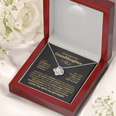 Christmas Necklace for Granddaughter, Elegant Jewelry Gift with Message Card, Special Holiday Keepsake