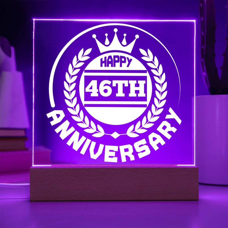 Laurel Crown 46th Anniversary Acrylic Plaque
