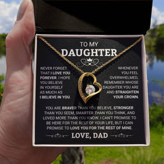 Heartfelt Jewelry Gift for Daughter, Heart-Shaped Necklace With Message