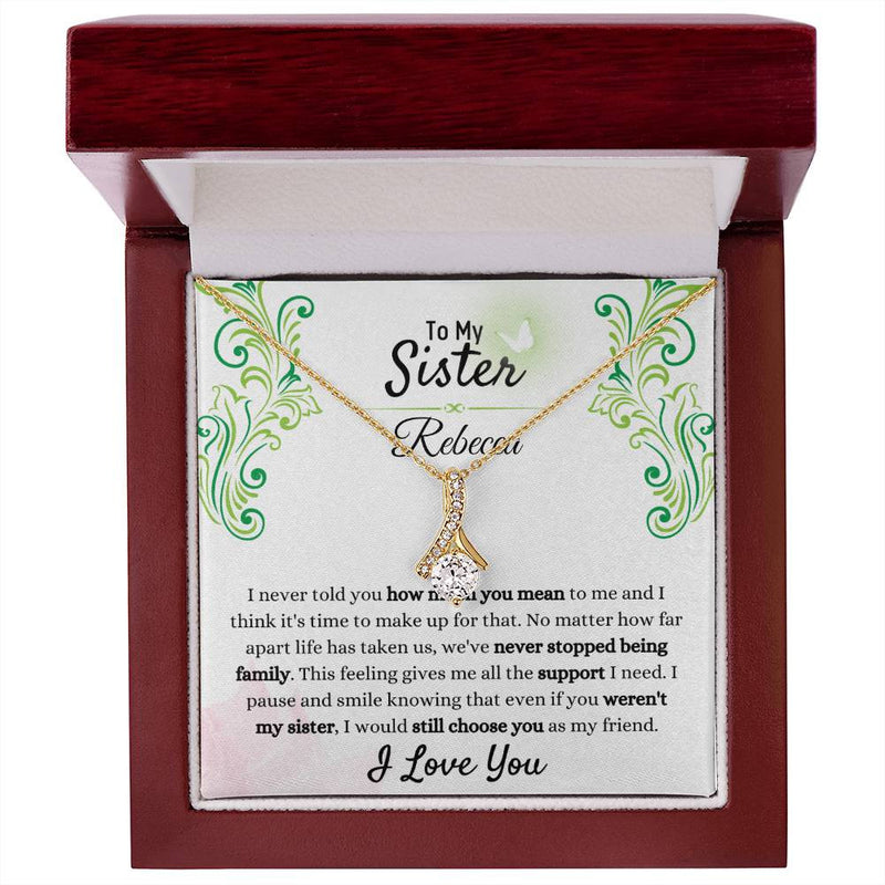 To My Sister Necklace – Always Chosen, Always Loved