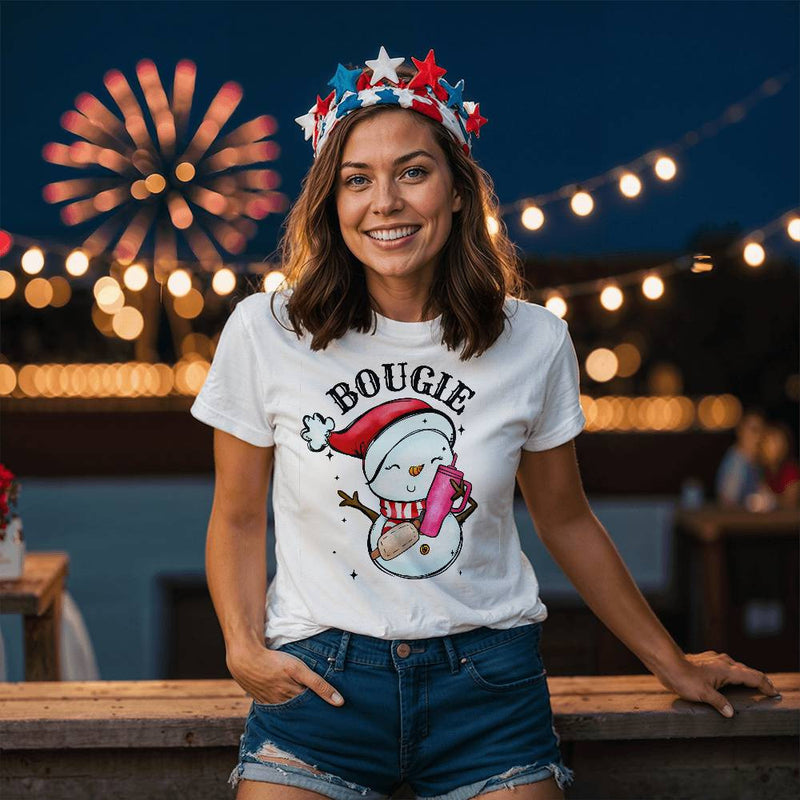 Holiday Bougie – Santa Hat Snowwoman Tee
