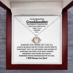 Necklace Gift for Granddaughter, Meaningful Jewelry, Heartfelt Keepsake, Crown Pendant Necklace