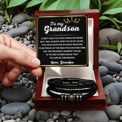 Classic Men’s Cross Leather Bracelet, Gifts for Grandson, Meaningful Faith Jewelry