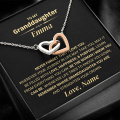 Classic Necklace Gift for Granddaughter, Jewelry Keepsake With Timeless Meaning, Interlocking Hearts Necklace