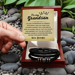 Cross Bracelet for Grandson, Stylish Jewelry Gift with Deep Meaning