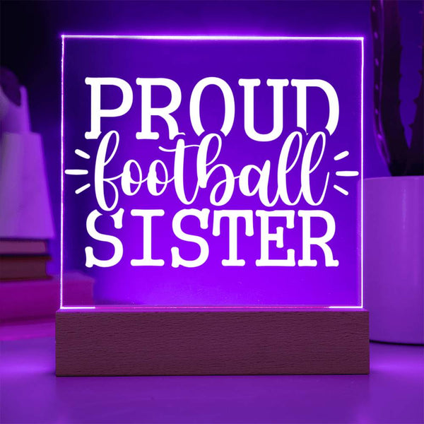 Proud Football Sister – Game Day Vibes Plaque