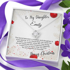 Christmas Gift for Daughter – Personalized Love Knot Necklace from Mom