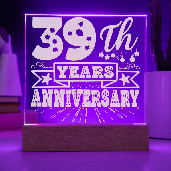 Retro Bold 39th Anniversary Plaque
