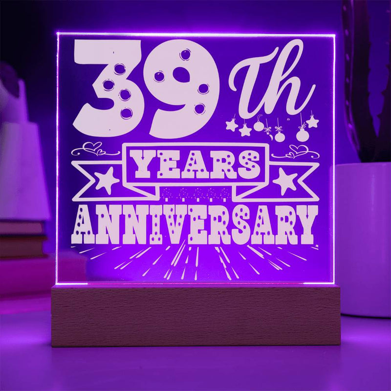 Retro Bold 39th Anniversary Plaque