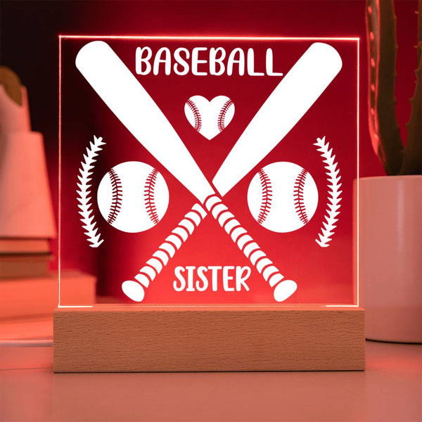 Baseball Sister – Big Heart, Bigger Cheers Plaque