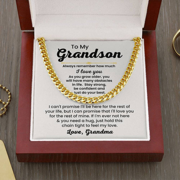 Grandson Cuban Link Chain – Sentimental Gift from Grandma or Grandpa