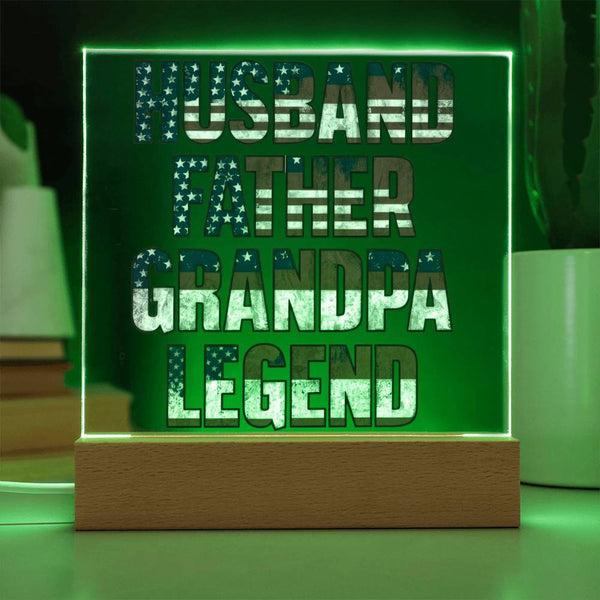 Husband. Father. Grandpa. Legend. - Patriotic Plaque