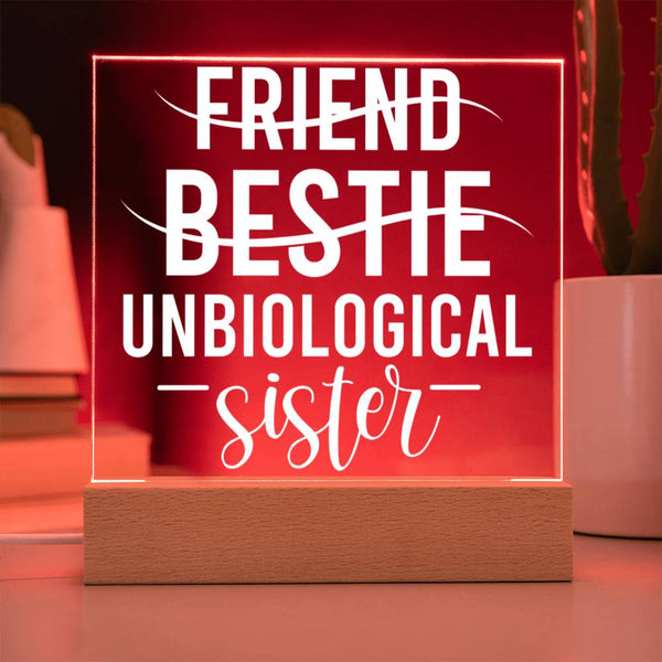 Unbiological Sister – Bestie Design Plaque
