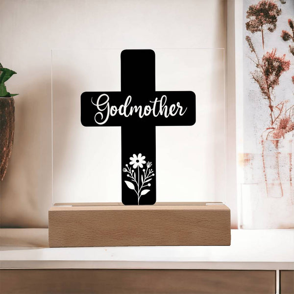 Godmother Cross – Faithful, Loving, Cherished Plaque