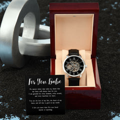 For You, Babe – Timeless Love Men's Openwork Watch