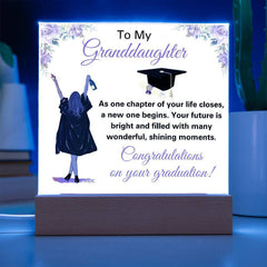 Personalized Graduation Acrylic Plaque for Granddaughter – Elegant Keepsake Gift