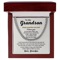 Grandson Cuban Link Chain – Heartfelt Gift from Grandpa or Grandma