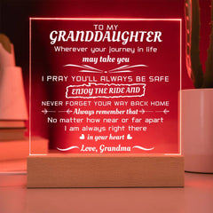 To My Granddaughter, Inspiring Square Acrylic Plaque, Thoughtful Gift for Granddaughter, Square Acrylic Plaque for Granddaughter