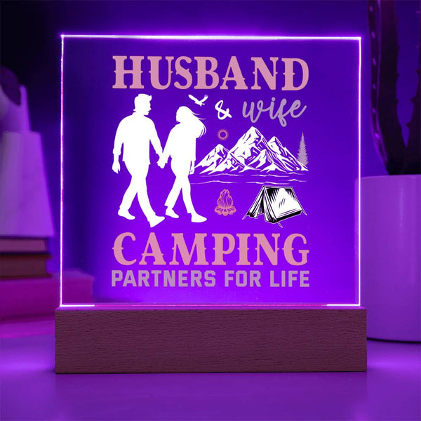Camping Partners for Life – Husband & Wife Edition Plaque
