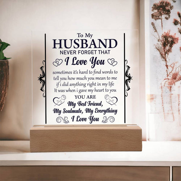To My Husband - My Soulmate, My Everything - LED Acrylic Plaque