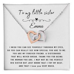 To My Little Sister – Sisterhood Necklace Gift