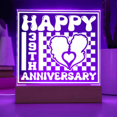 Couple Heart 39th Anniversary Plaque