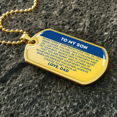 Dog Tag for Son – Heartfelt Gift with Inspirational Message from Dad