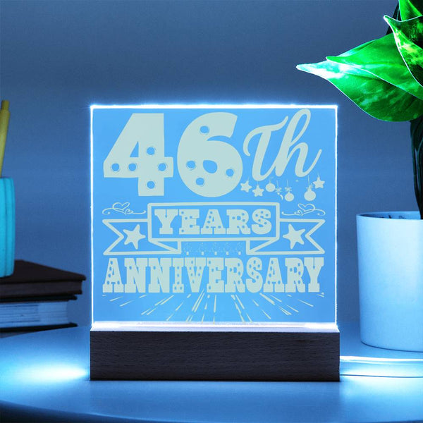 Festive 46th Anniversary LED Plaque