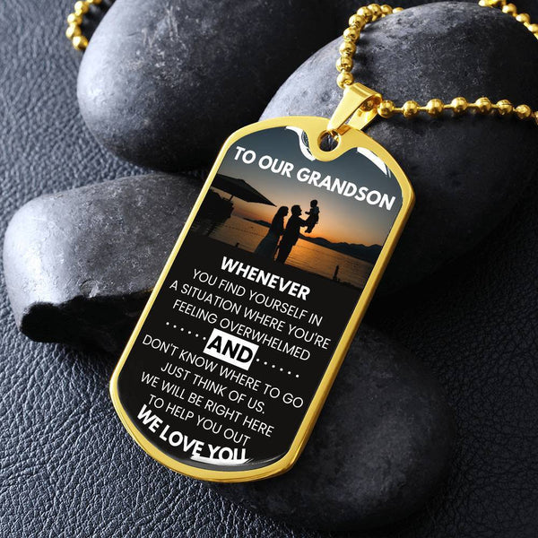Dog Tag for Grandson – Supportive Gift from Grandparents to Encourage and Guide