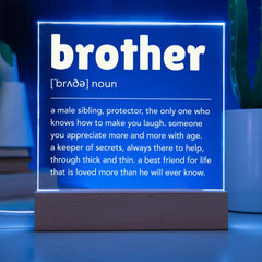 Unique Brother Gift, Personalized Acrylic Lamp with Heartfelt Message, To My Brother