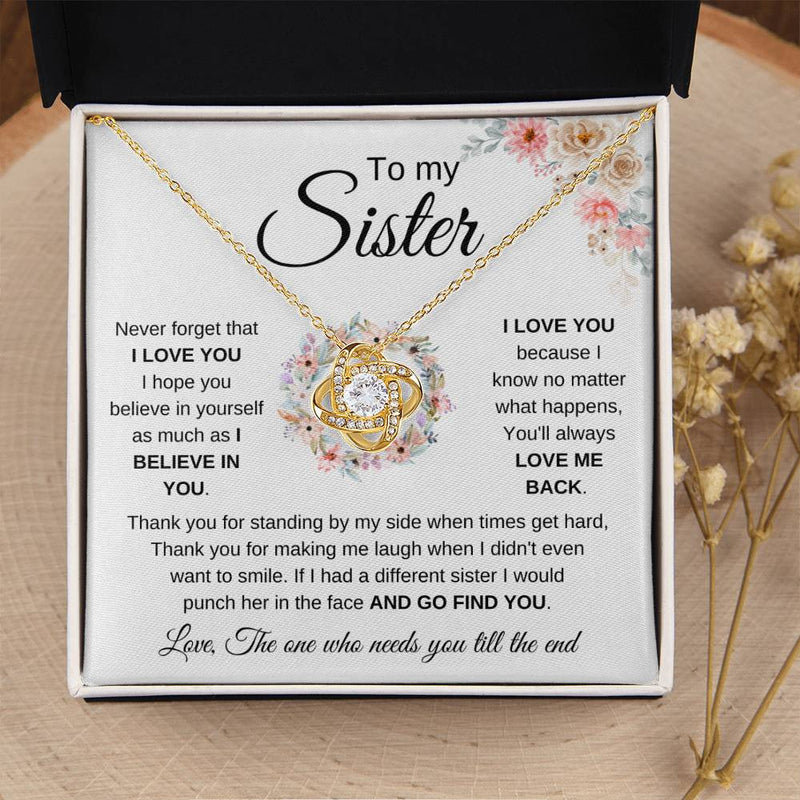 To My Sister – I Believe In You Necklace