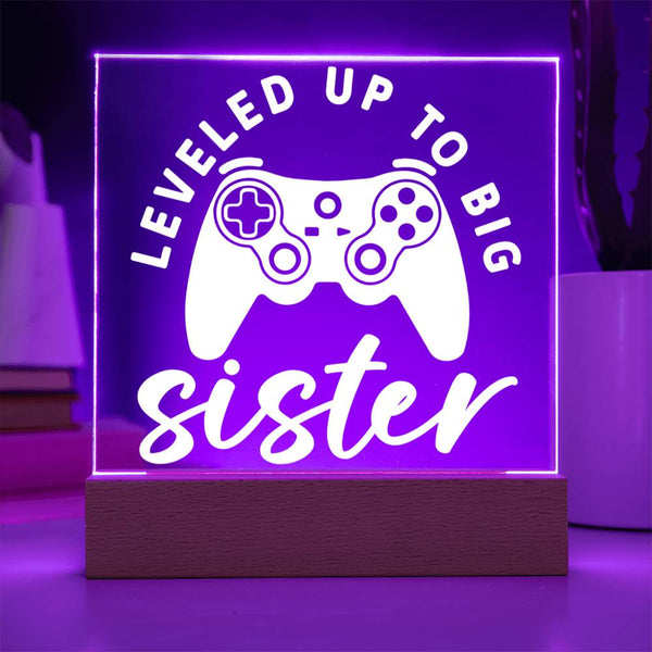 Leveled Up to Big Sister – Gamer Girl Edition Plaque