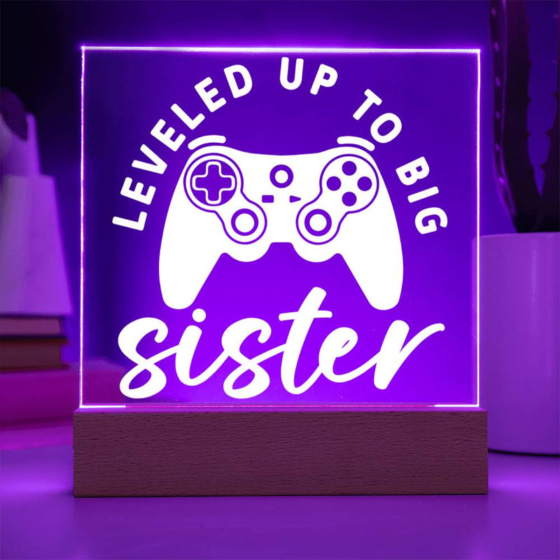 Leveled Up to Big Sister – Gamer Girl Edition Plaque
