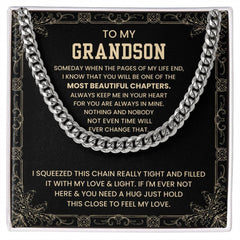 Cuban Link Chain for Grandson – 'Love & Light' Promise Necklace