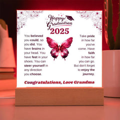 Personalized Graduation Acrylic Plaque for Granddaughter – Inspirational Keepsake Gift