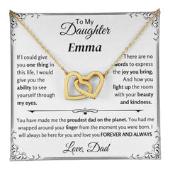 To My Daughter – I Love You Forever, Personalized Heart Necklace Gift from Dad