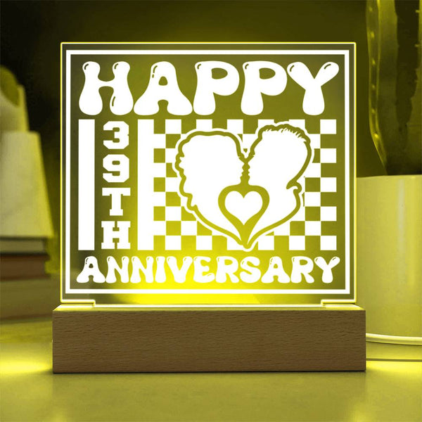 Couple Heart 39th Anniversary Plaque