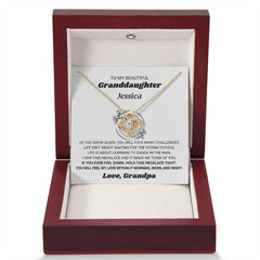 Graceful Heart Necklace for Granddaughter, Jewelry Keepsake of Love and Care, Love Knot Necklace