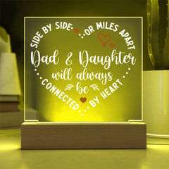 Always Connected – Dad & Daughter Heart Plaque