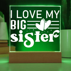 I Love My Big Sister – Heart Full of Light Plaque