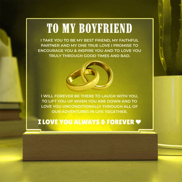 To My Boyfriend – My Forever Partner in Life Plaque