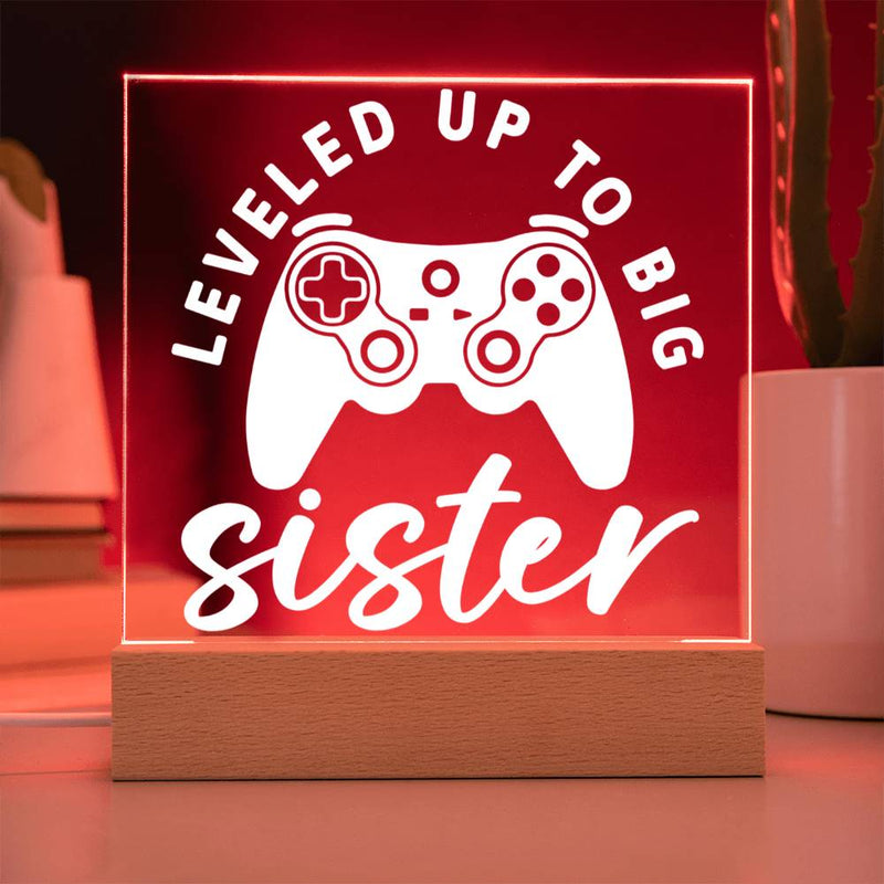 Leveled Up to Big Sister – Gamer Girl Edition Plaque