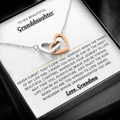 Gift For Granddaughter, Necklace Gift for Granddaughter, Interlocking Hearts Necklace