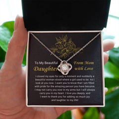 To My Beautiful Daughter – Love Knot Necklace from Mom with Love