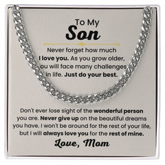 To My Son – 'Never Forget' Necklace from Mom