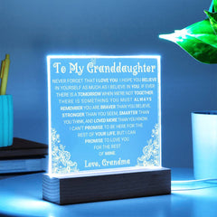 Gift For Granddaughter, Square Acrylic Plaque Gift, Special Way to Celebrate a Granddaughter