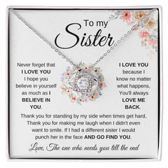 To My Sister – I Believe In You Necklace