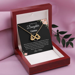 Personalized Daughter Necklace – Love Knot & Endless Love Options